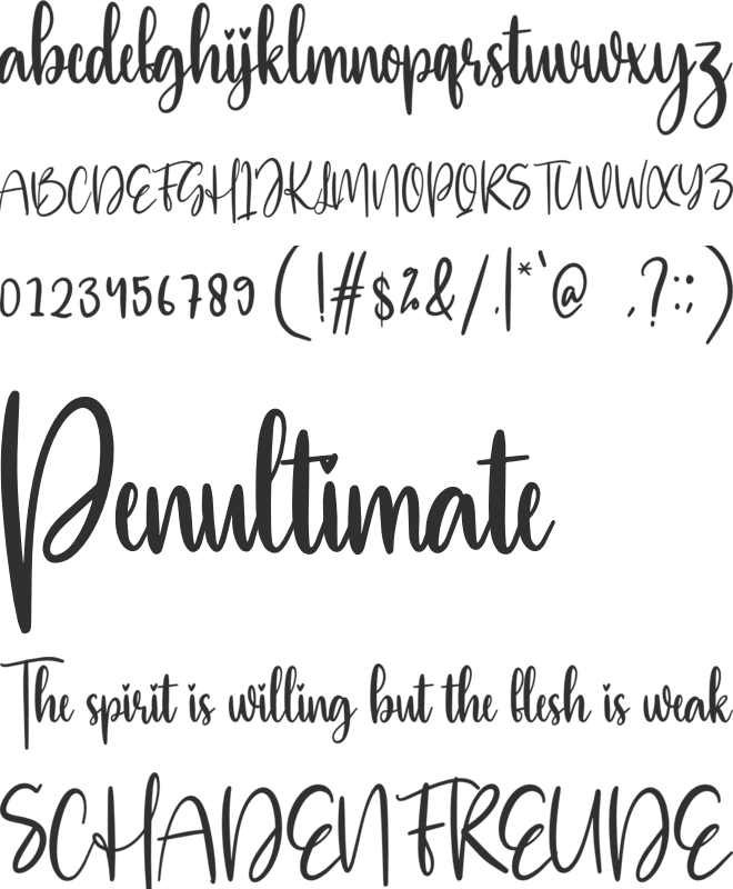 Mouthful font preview