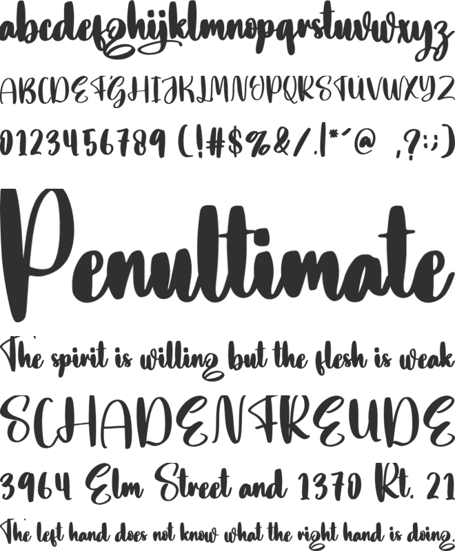 Might font preview