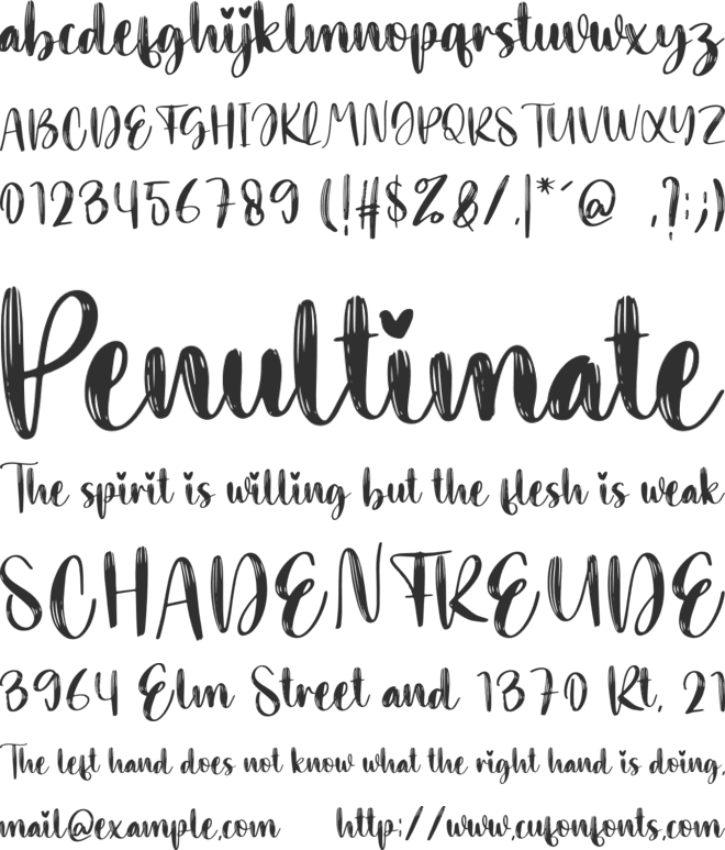 Simple Brush font preview