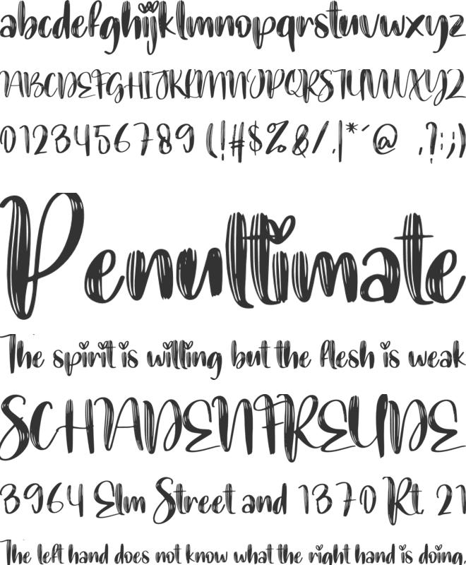 Outside Workspace font preview