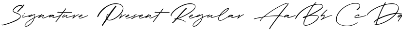 Signature Present Regular font