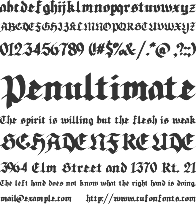 Qore Dunos font preview