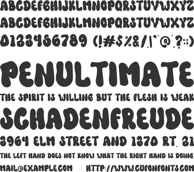 Zombie Sunday font preview