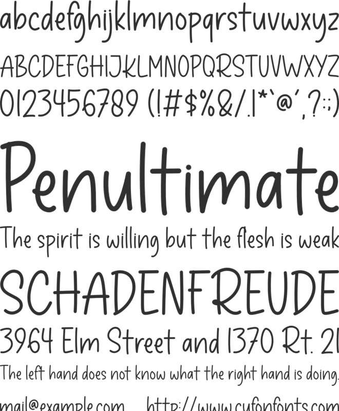 Kitchen Counter font preview
