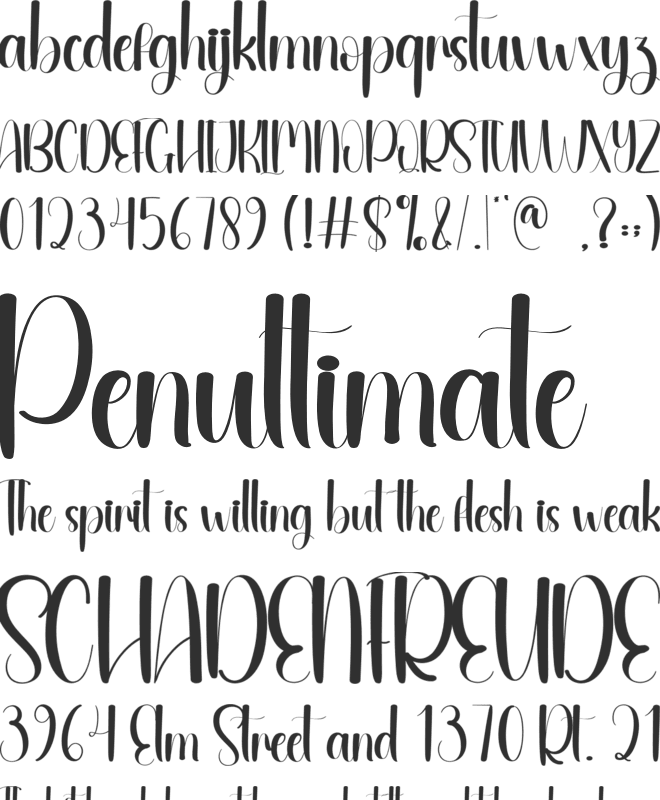 Ladylike font preview
