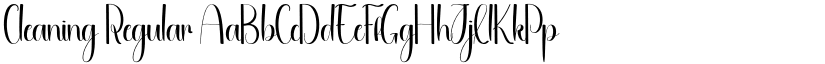 Cleaning Regular font
