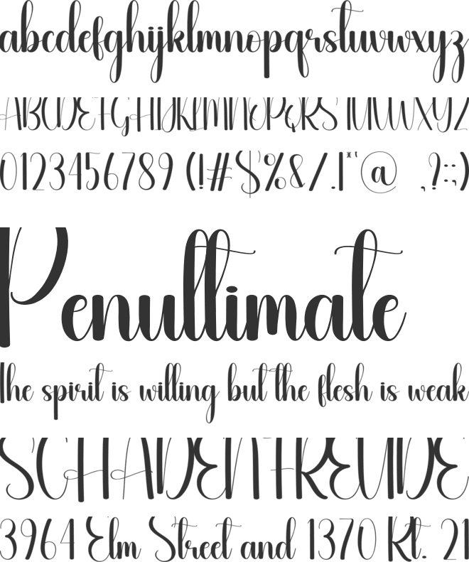 Backyard font preview