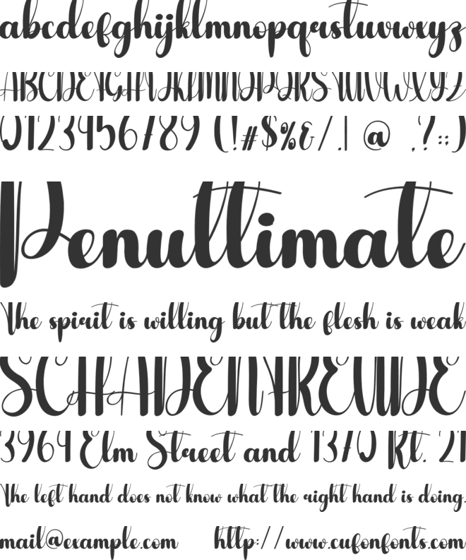 Opposite font preview