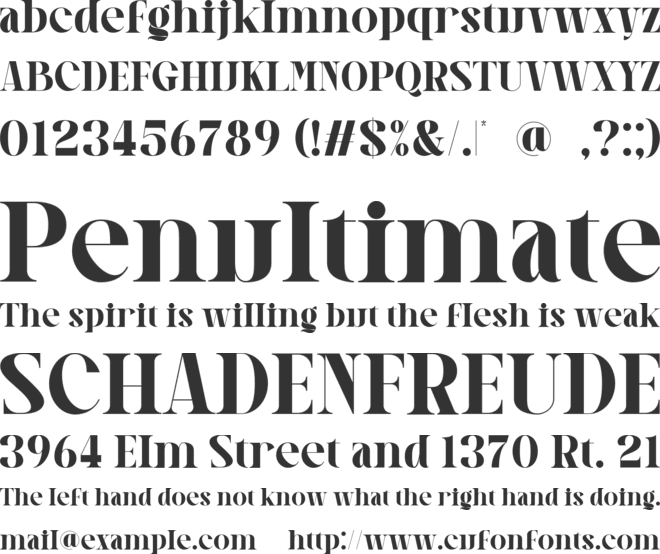 Hegarown font preview