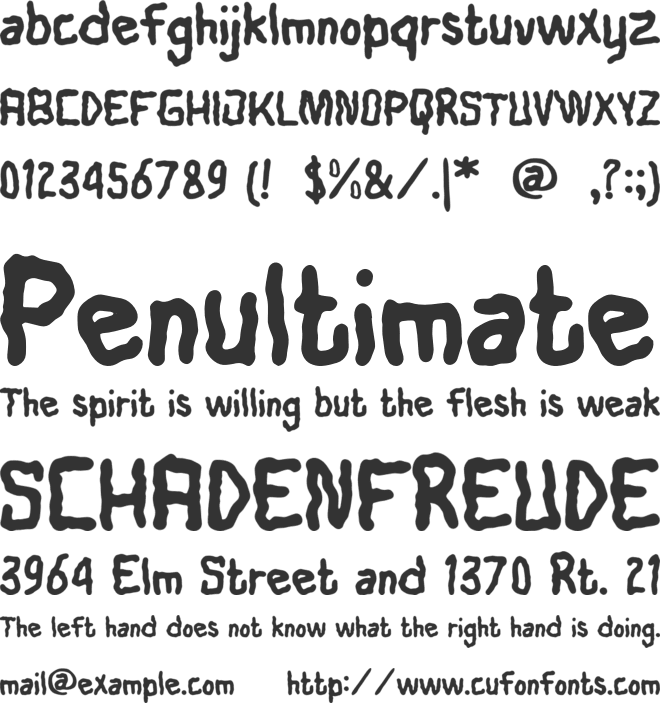 Bubbledee font preview