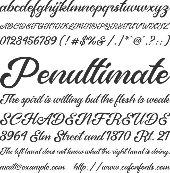 Thalia Kendrick font preview