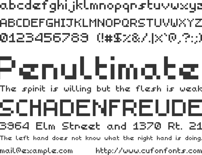 Dedicool font preview