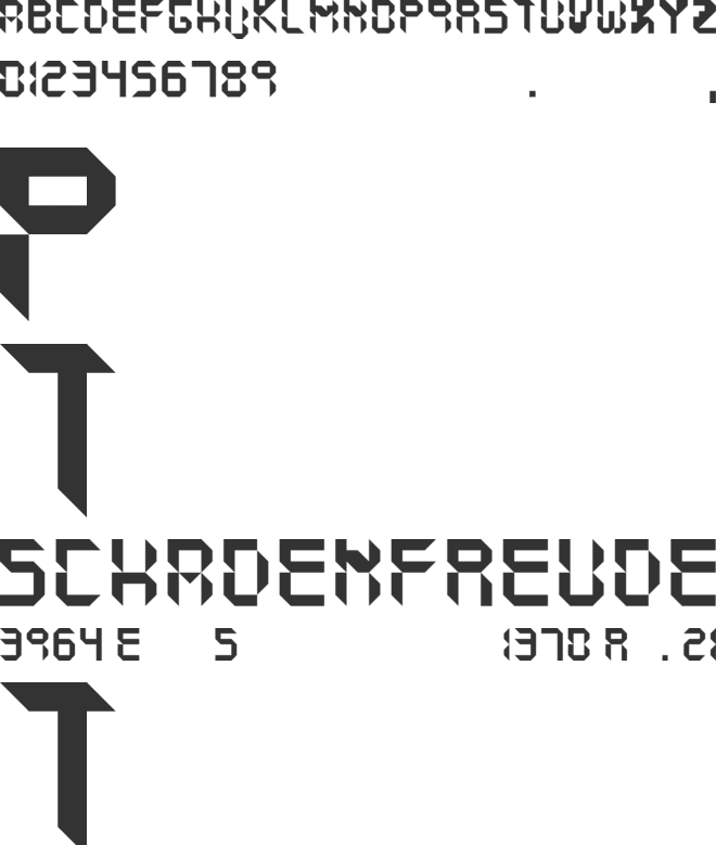 8Digit Pin font preview