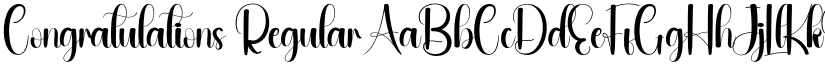 Congratulations Regular font