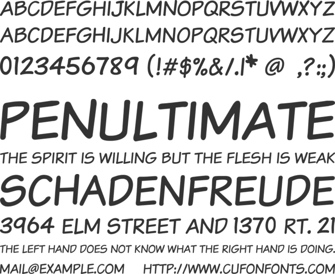 VTC Sunday Komix font preview