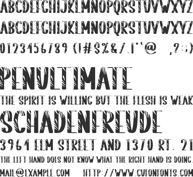 Striped Tiger font preview