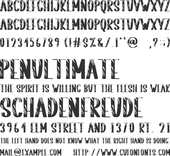 Striped Tiger font preview