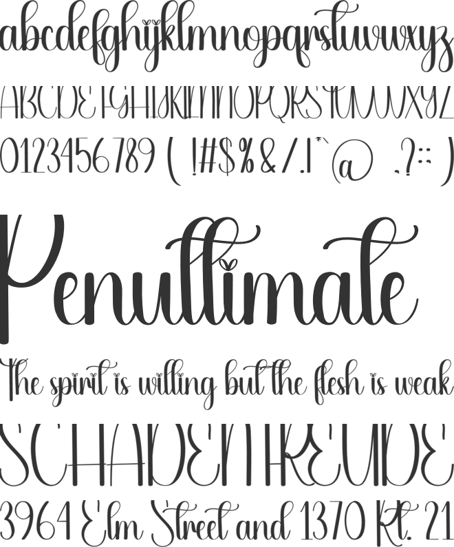 Healing font preview