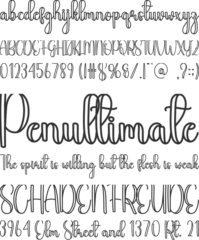 Handful font preview
