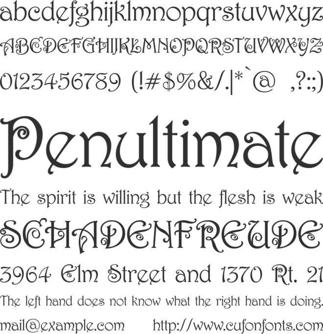 Occult Overture font preview