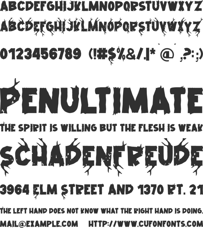 Tuberoot font preview