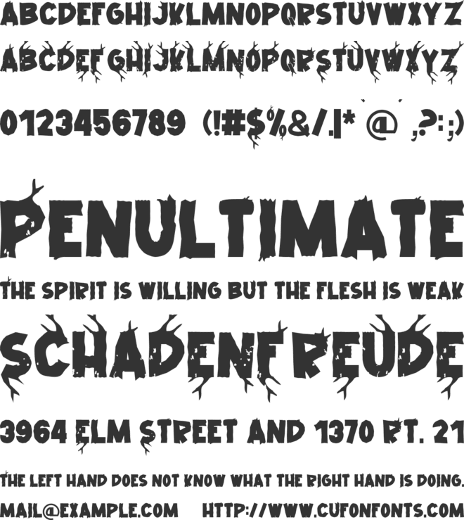 Tuberoot font preview