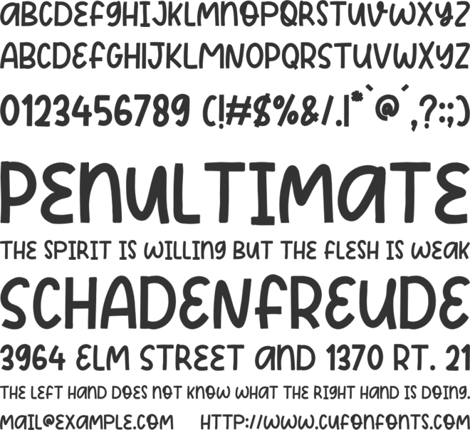 NCL Lemonade Gloshrify font preview