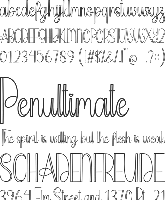 Modern Planner font preview