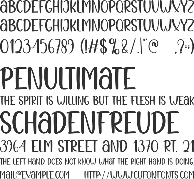 Thank font preview