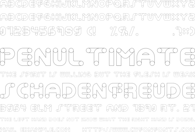 Tubeface font preview