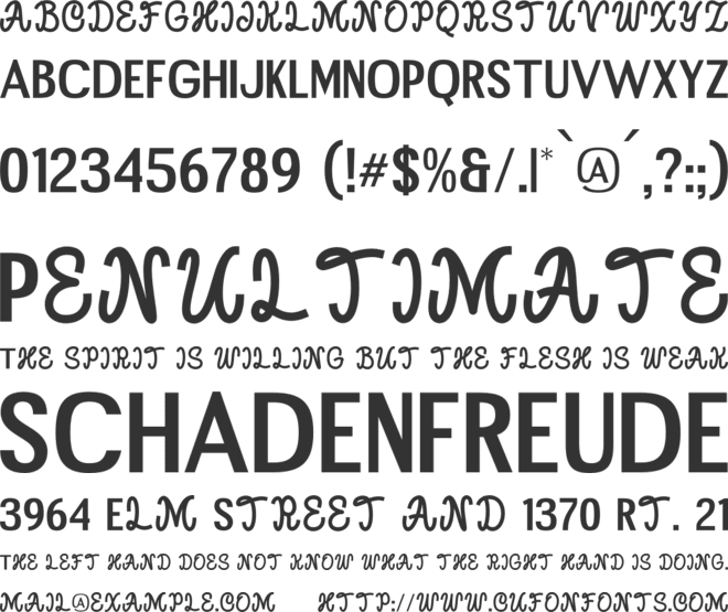 Crust Flavor font preview
