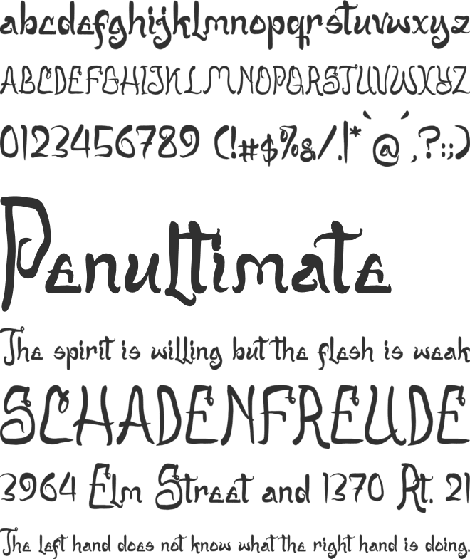 Broklige Spicy font preview