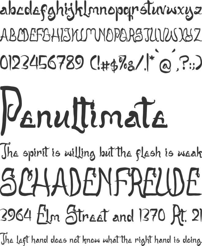 Broklige Spicy font preview