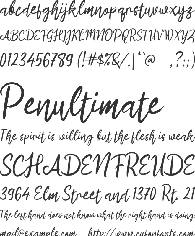 i Impatiens Bounce font preview