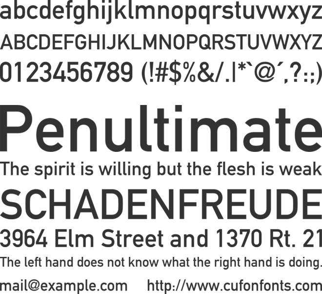 DIN Alternate font preview