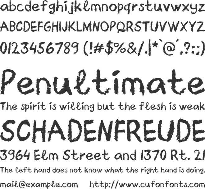 Crayon Libre font preview