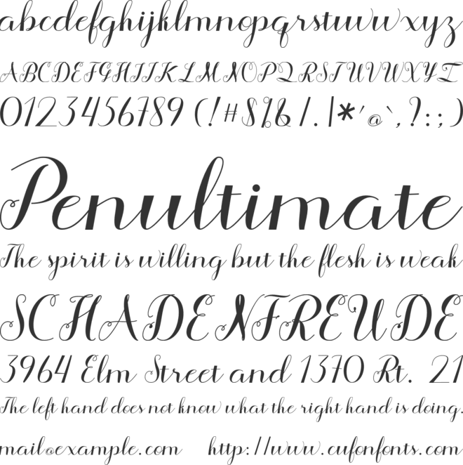 Belladia font preview