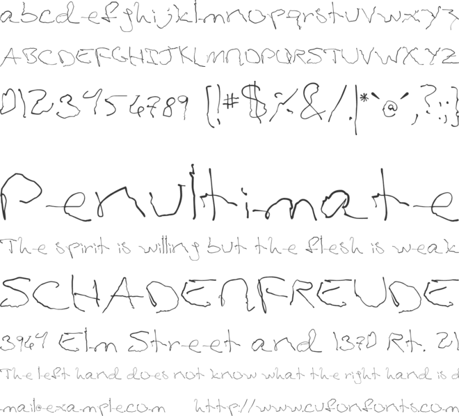 Parkinsons font preview