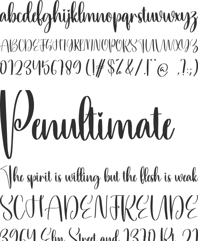 Cottage font preview