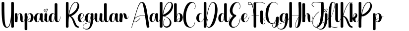 Unpaid Regular font