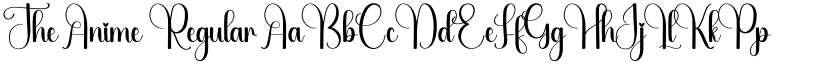 The Anime Regular font