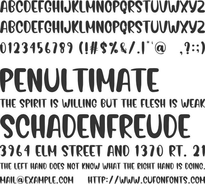 Marbles font preview