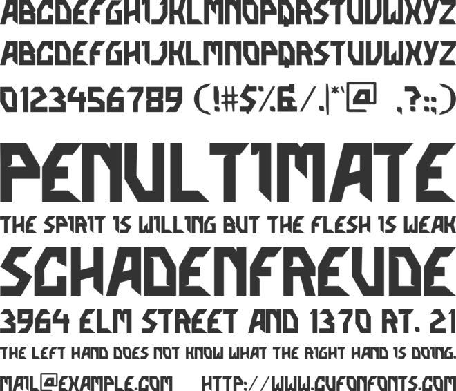 KORUXE OUSE font preview