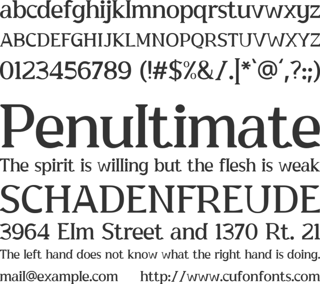 Sandoera font preview