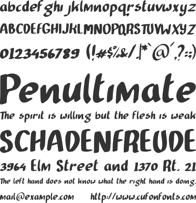 Kedondong font preview