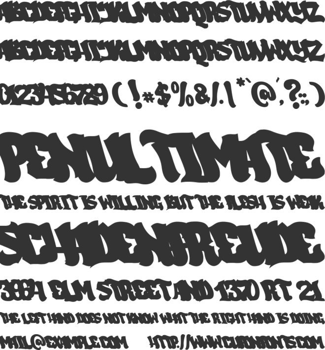 The Ponkys font preview