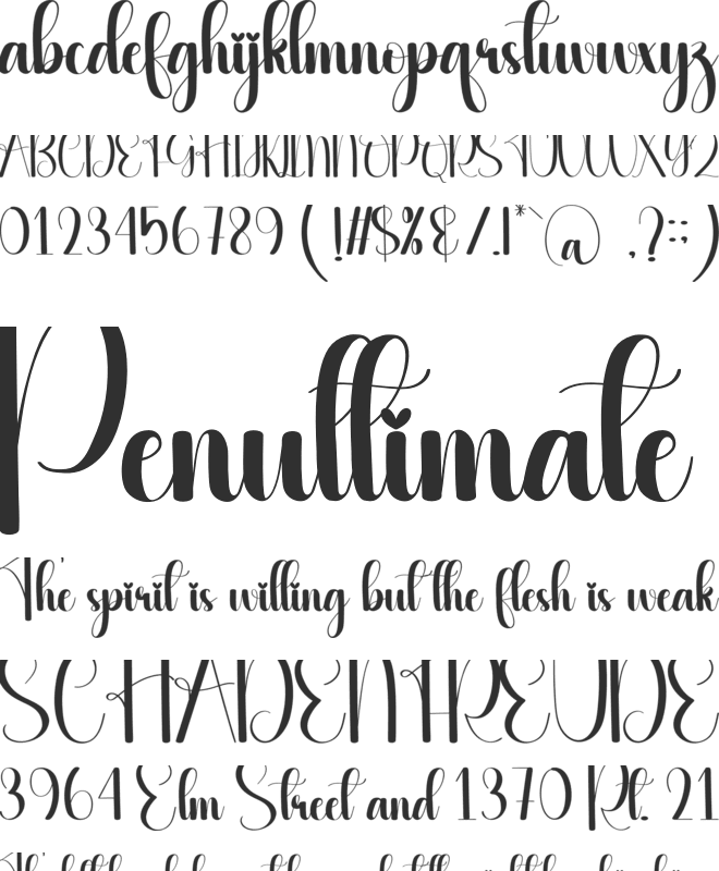 Handcrafted font preview