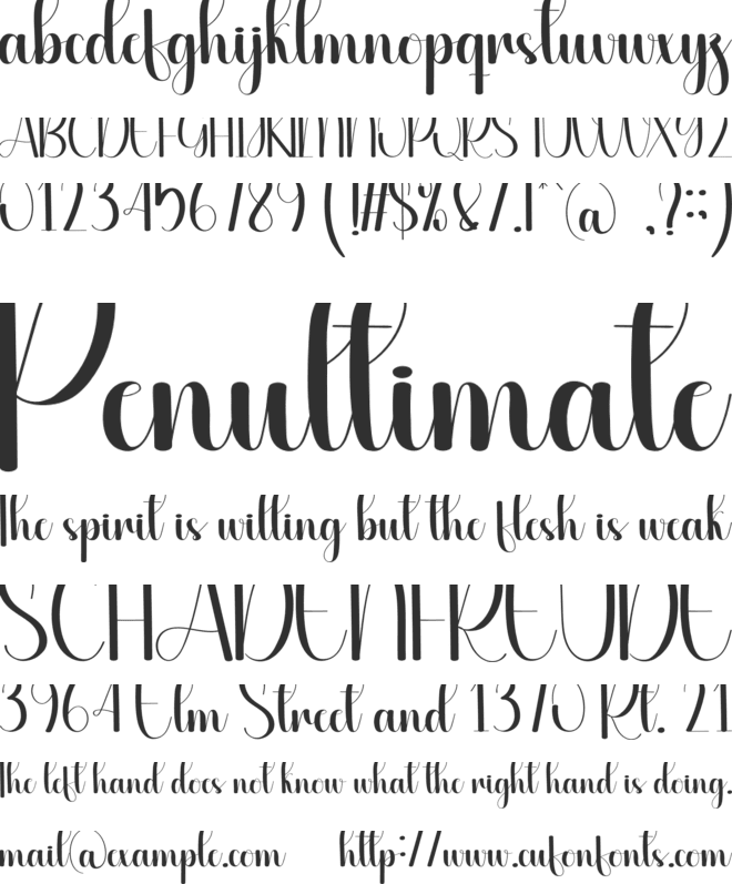 Adjective font preview