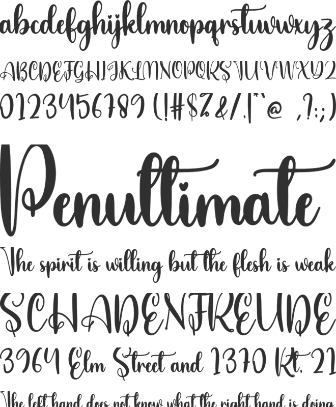 Ruralhome font preview