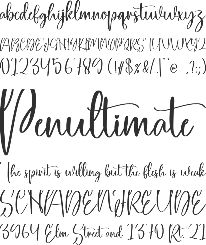 Handdrawn font preview
